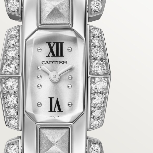 Clash [Un]limited watch Small model, quartz movement, rhodium-finish white gold, diamonds